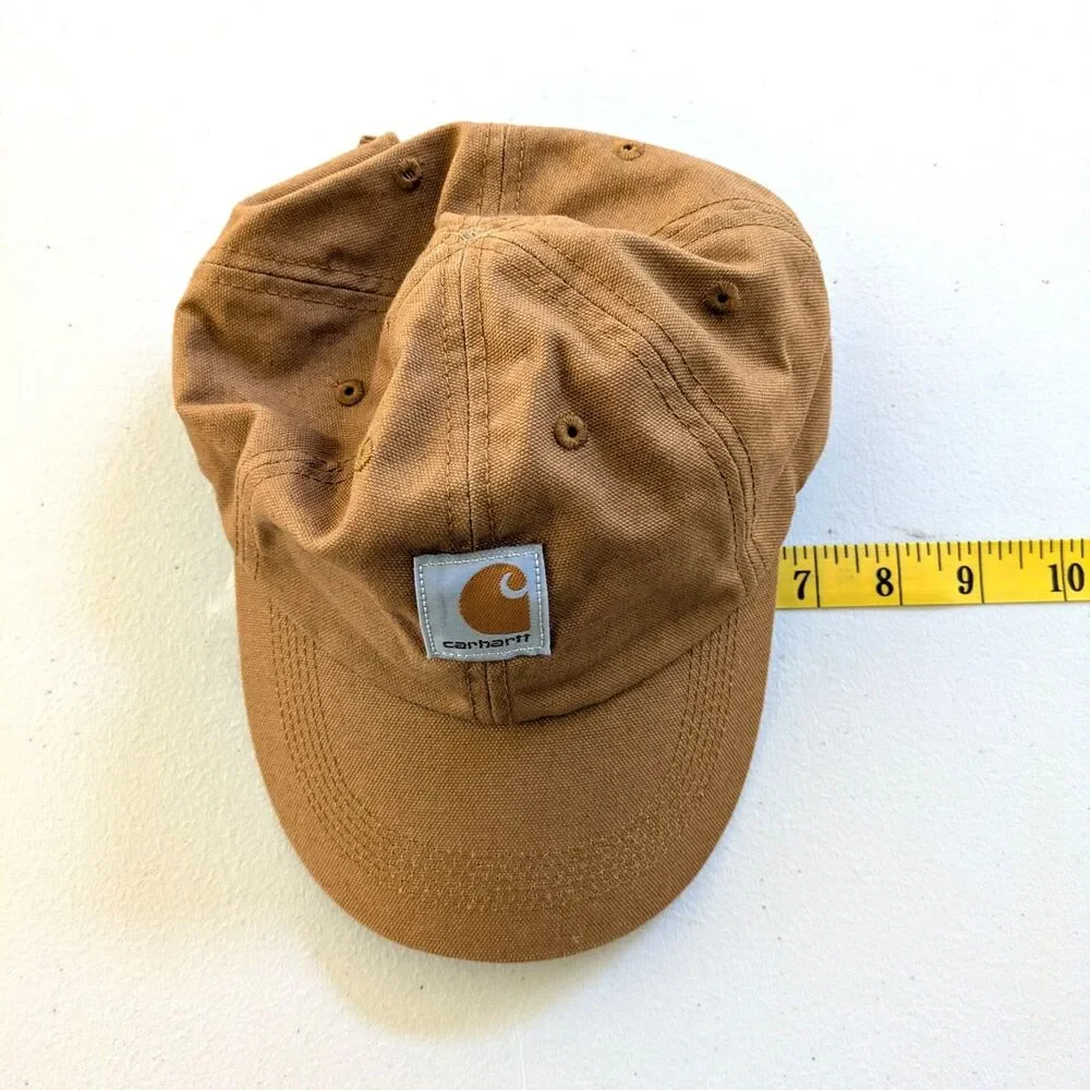 Carhartt Kids Canvas Baseball Hat Brown Adjustable Strapback Cap Youth Unisex